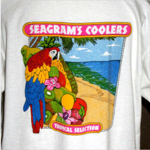 Vintage Mens XL White Tshirt Seagrams Coolers